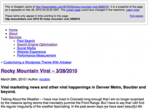 rocky mountain cached page