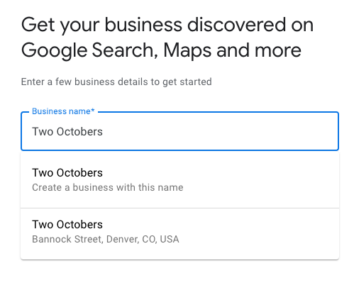 Google Business Profile's business search and selection