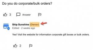 Ship Sunshine Question and Answer owner highlight