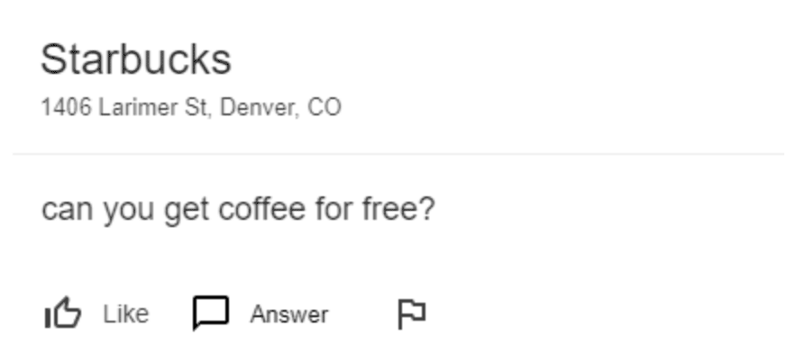 starbucks free coffee question