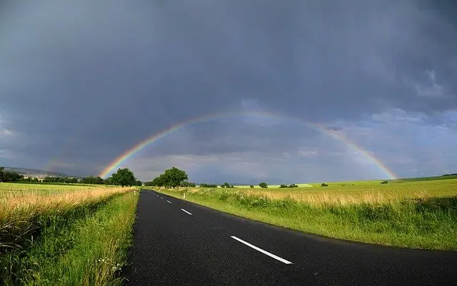 path to rainbow through storms