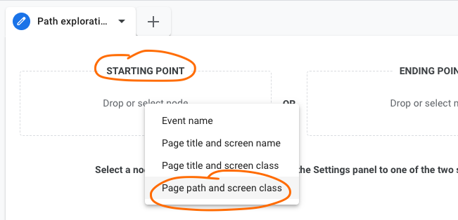 starting point page path