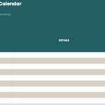 A screenshot of a content distribution calendar template by Two Octobers