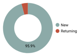 ga4 new vs returning users pie chart