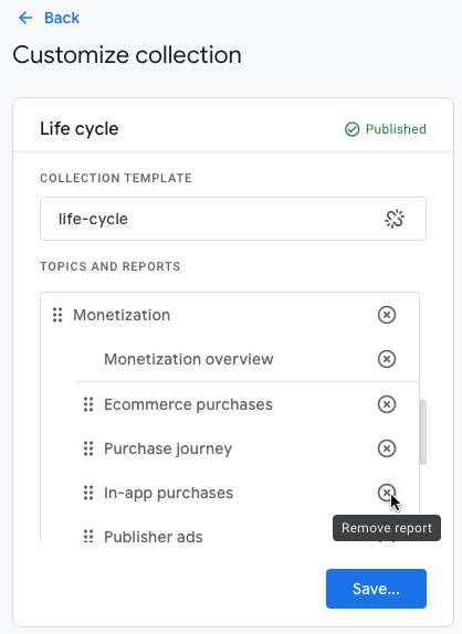 customize monetization folder ga4 reports