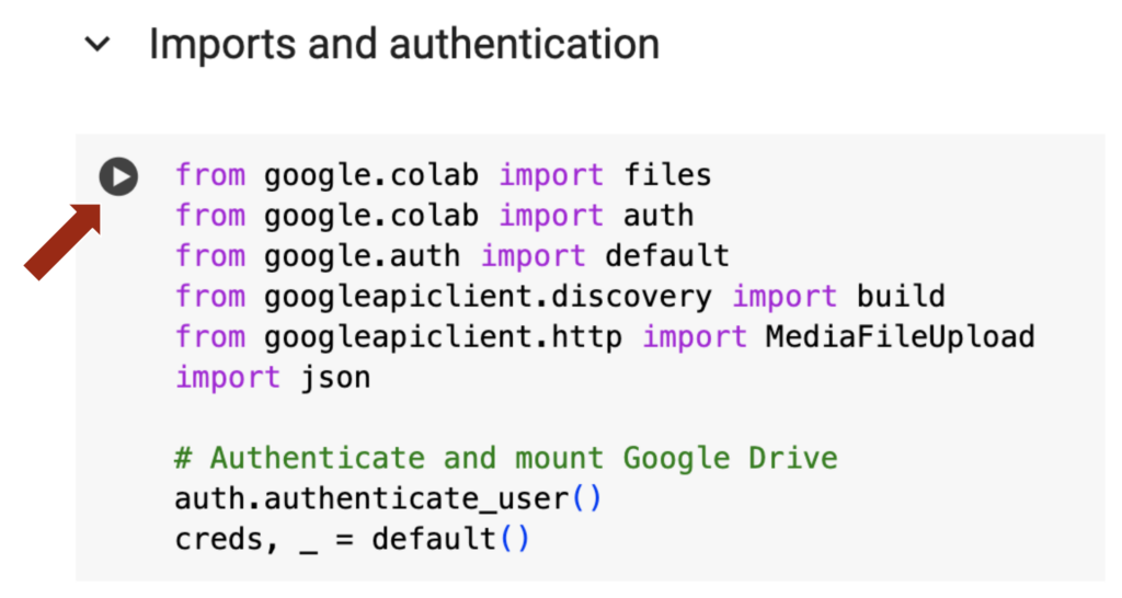 colab imports and authentication