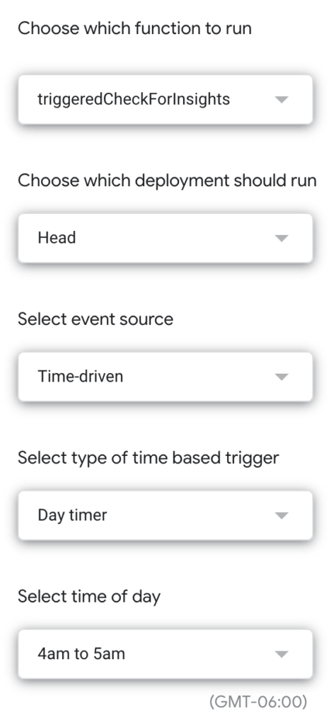 custom insight choose which function